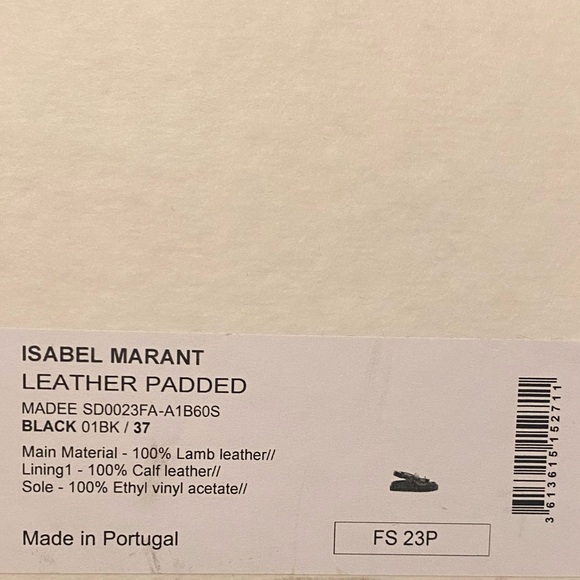 Isabel Marant Black Leather Madee Sandal 37 38 NWT - Picture 12 of 12